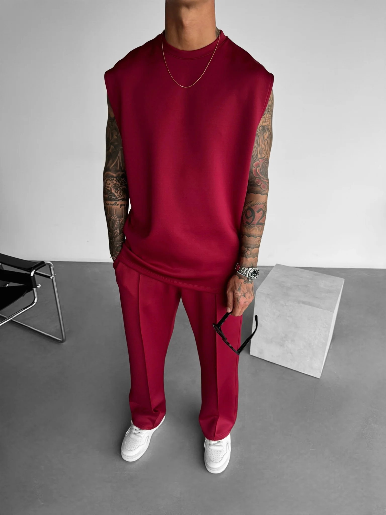 Oversize Diver Tanktop - Bordeaux - Image 4